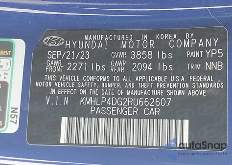 2024 Hyundai Elantra Limited z USA, uszkodzony, nr VIN KMHLP4DG2RU662607